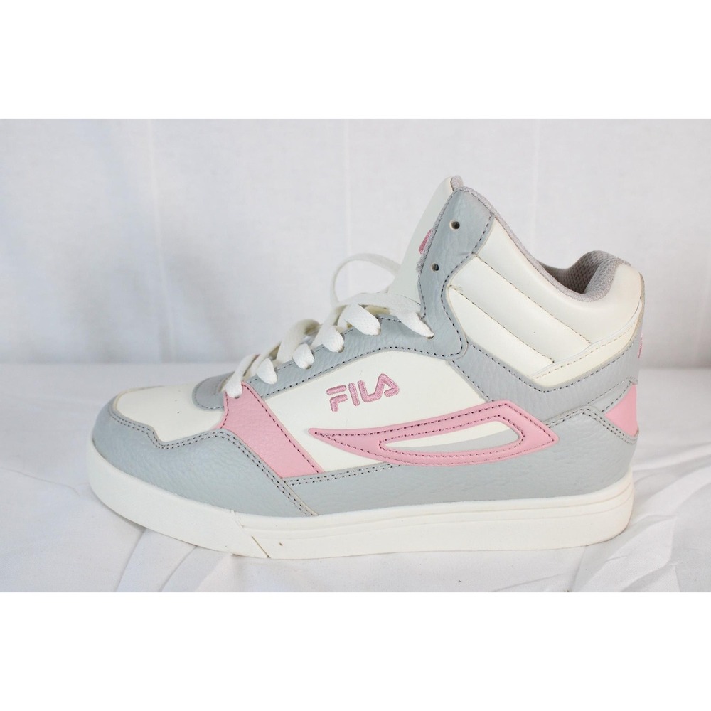FILA High Top Sneakers Womens Gray Pink White Colorblock Lace Up Athletic Shoes - Picture 3 of 13